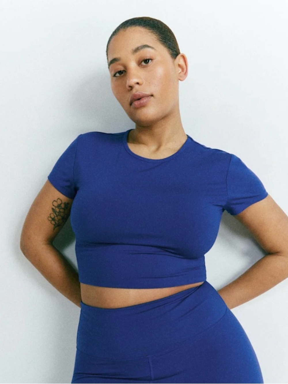 Reformation Cropped Crewneck Tee - Royal Blue
